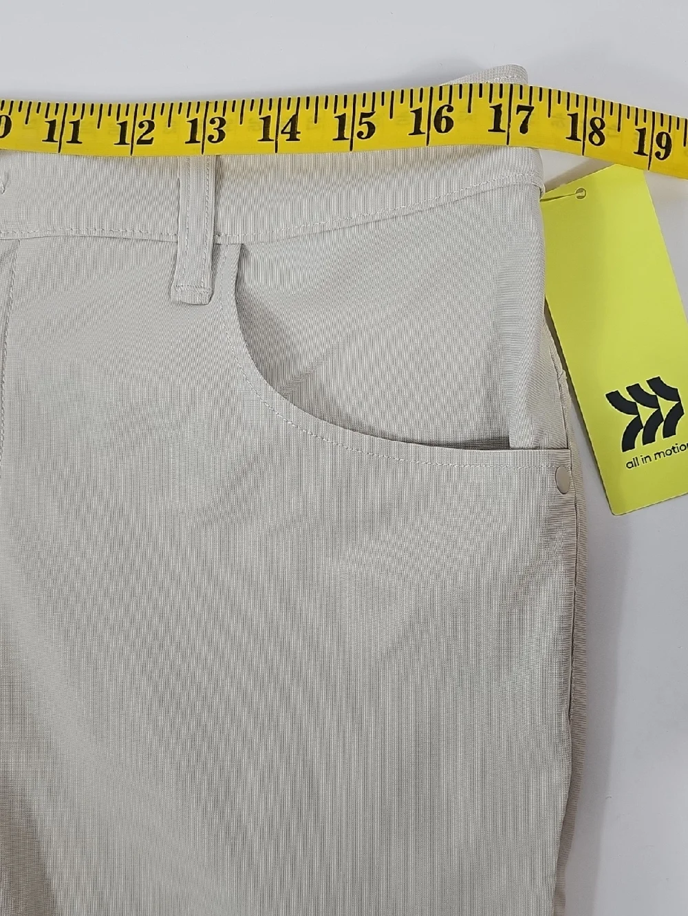 NWT All In Motion Trousers Lifestyle Slim Pants Stone Beige 34 Gorpcore Travel